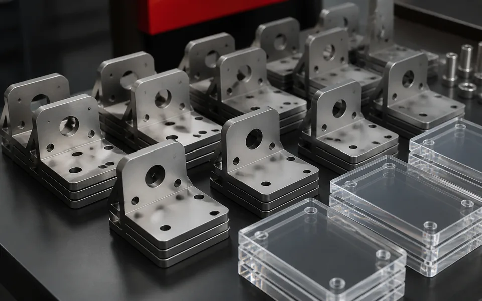 Batch of laser cut parts ready for quantity-based quote review
