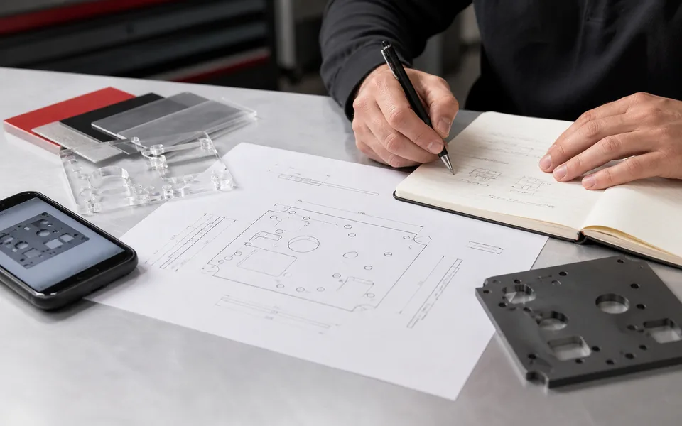 Job description and file notes prepared for Mouldcraft laser cutting review