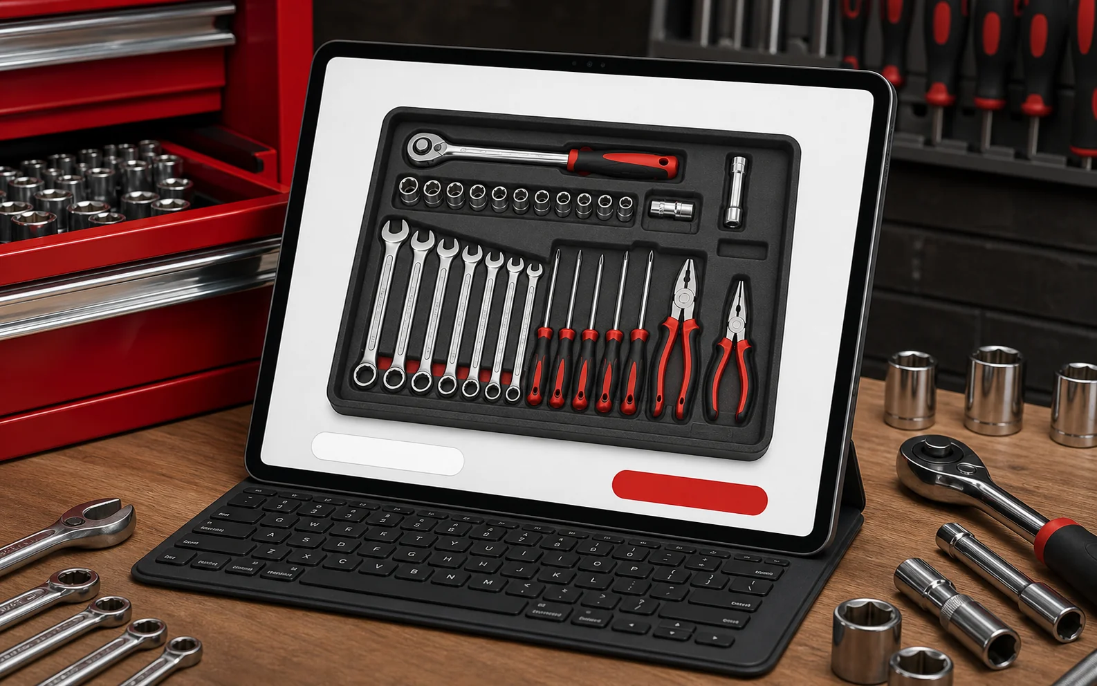 Design approval preview showing a custom organiser layout before manufacturing