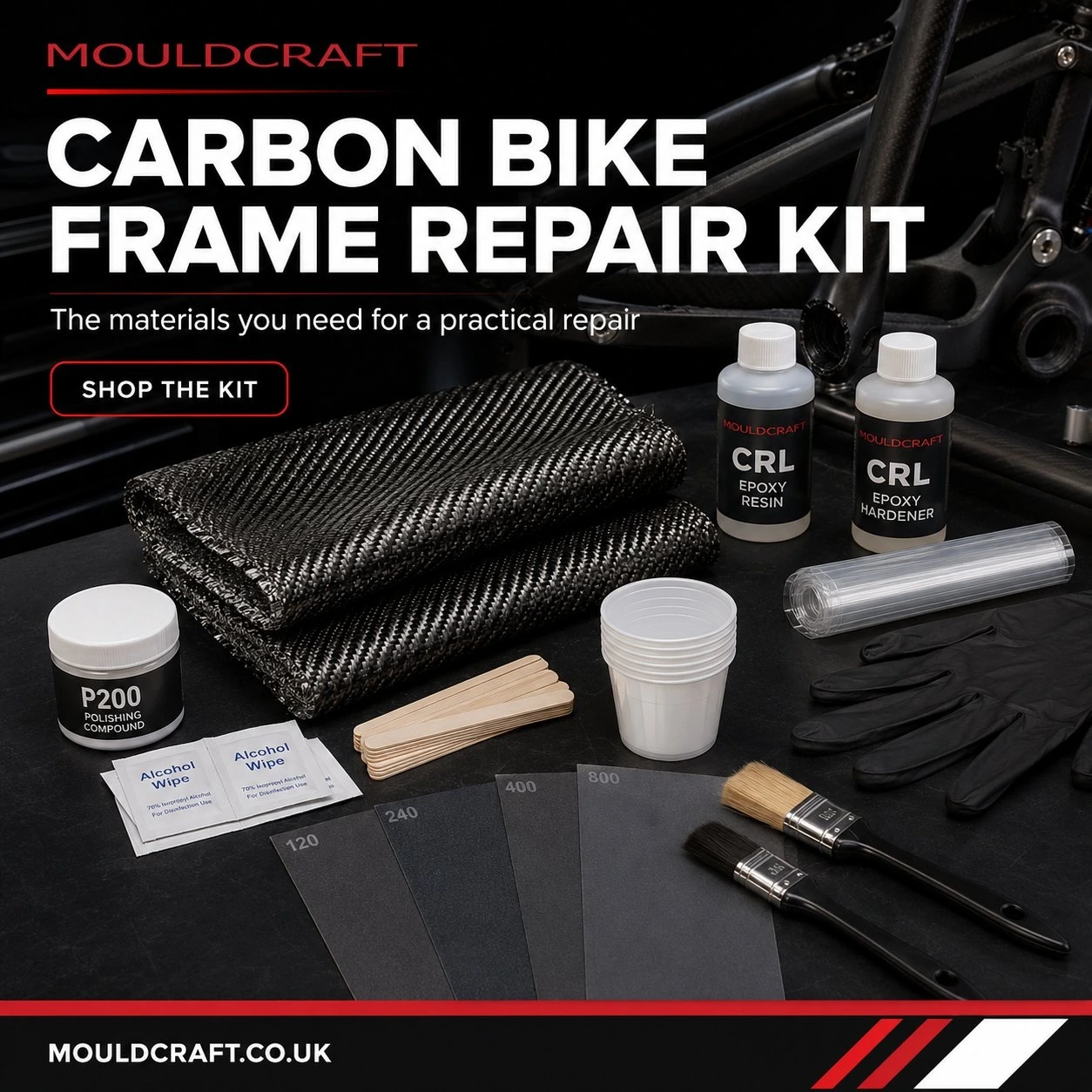 Carbon Fibre Mountain Bike frame / Seat Post Repair Kit