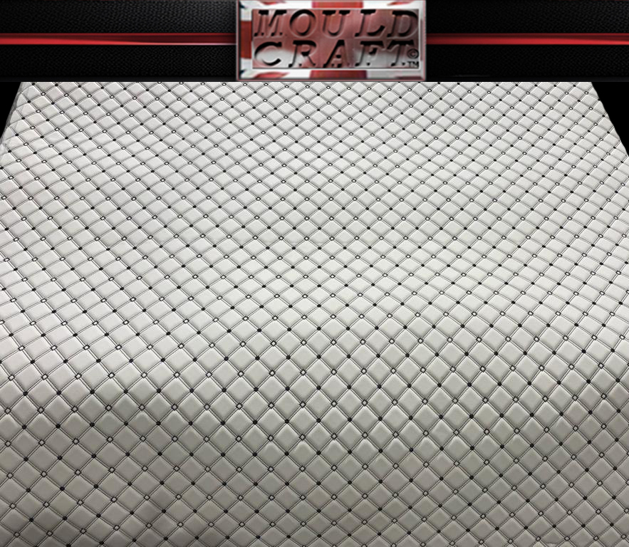 WHITE VINYL BLACK STITCHING